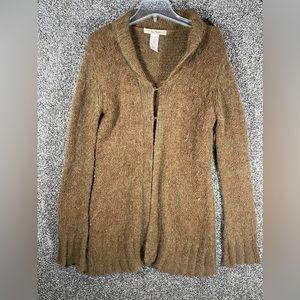 Free People Women’s Large Acrylic Mohair Tight Knit Long Sleeve Cardigan V Neck